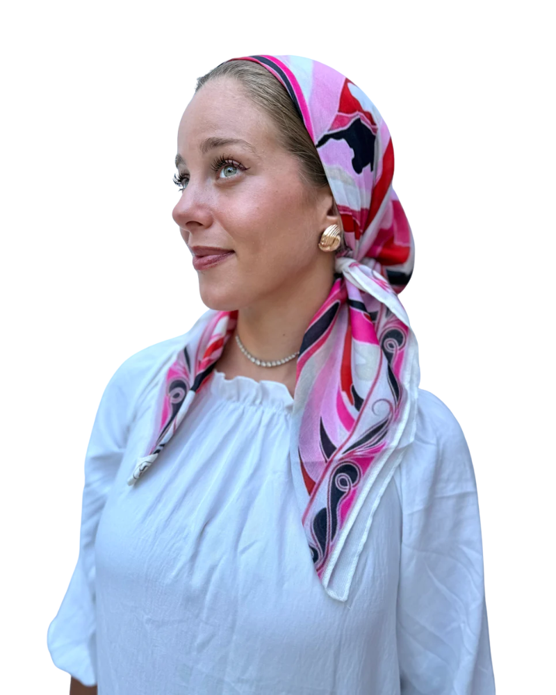 Scarf Bar Inspired Flame Ribbon Square Scarf with Invisible Grip Myselflingerie.com