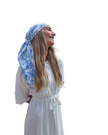 Scarf Bar Blue Estate Garden Square Scarf with Invisible Grip Myselflingerie.com