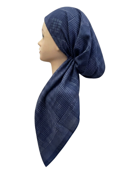 Revaz HS759H Navy Mini Shapes Pre-Tied Bandanna with Velvet Grip