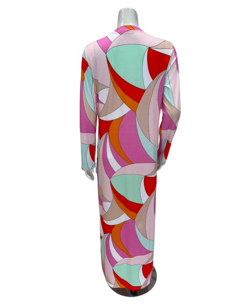 Furstenberg Vibrant Geometric Print Button Down Modal Nightgown
