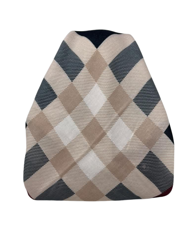 It's Younique Maroon Shimmer Burberry Inspired Pre-Tied Open Back Bandanna with Velvet Grip