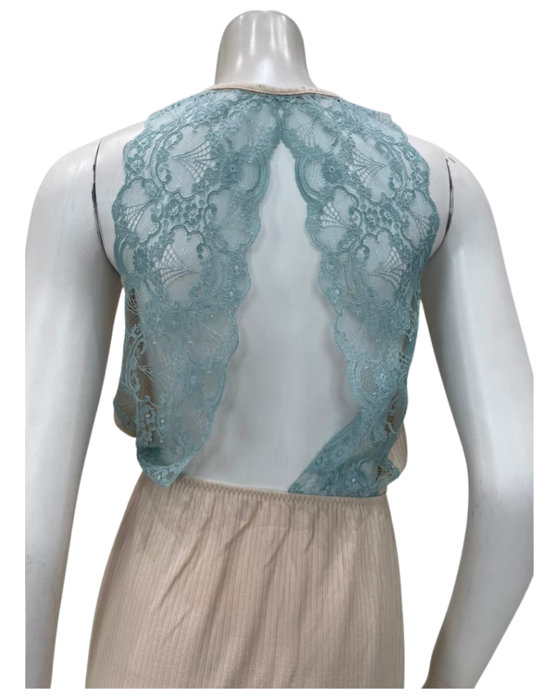 Oh! Zuza Vanilla Ribbed Lace Modal Chemise