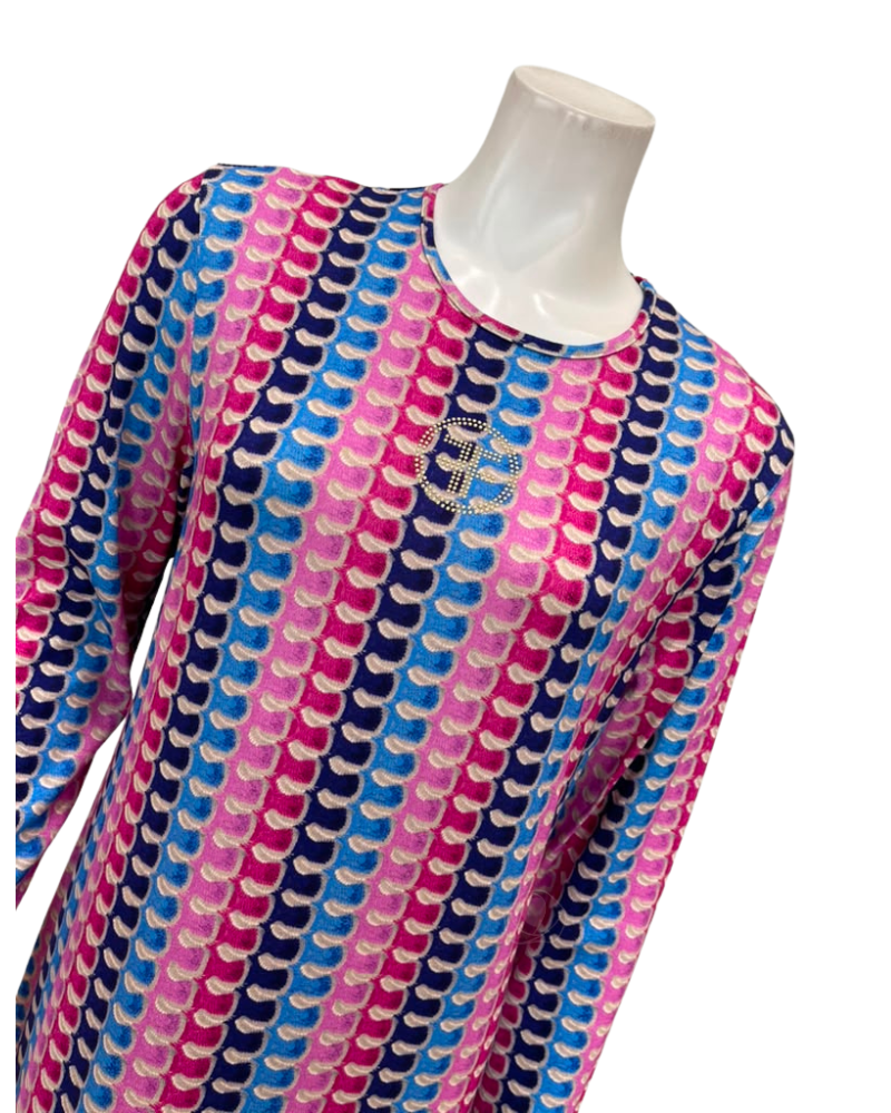 Furstenberg Multicolor Spiral Print Pull On Modal Nightgown