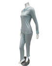 Oh! Zuza Mint Swirl Design Lace V Neck Modal Pajamas Set