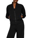 Spanx Very Black Pintuck Track Jacket