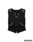 Folded Fleur't Black Desire Modal Shorts Set