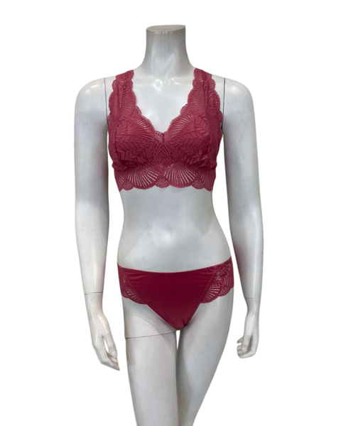 Fleur't Lipstick Belle Epoque Lace T-Back Bralette & Panty Set