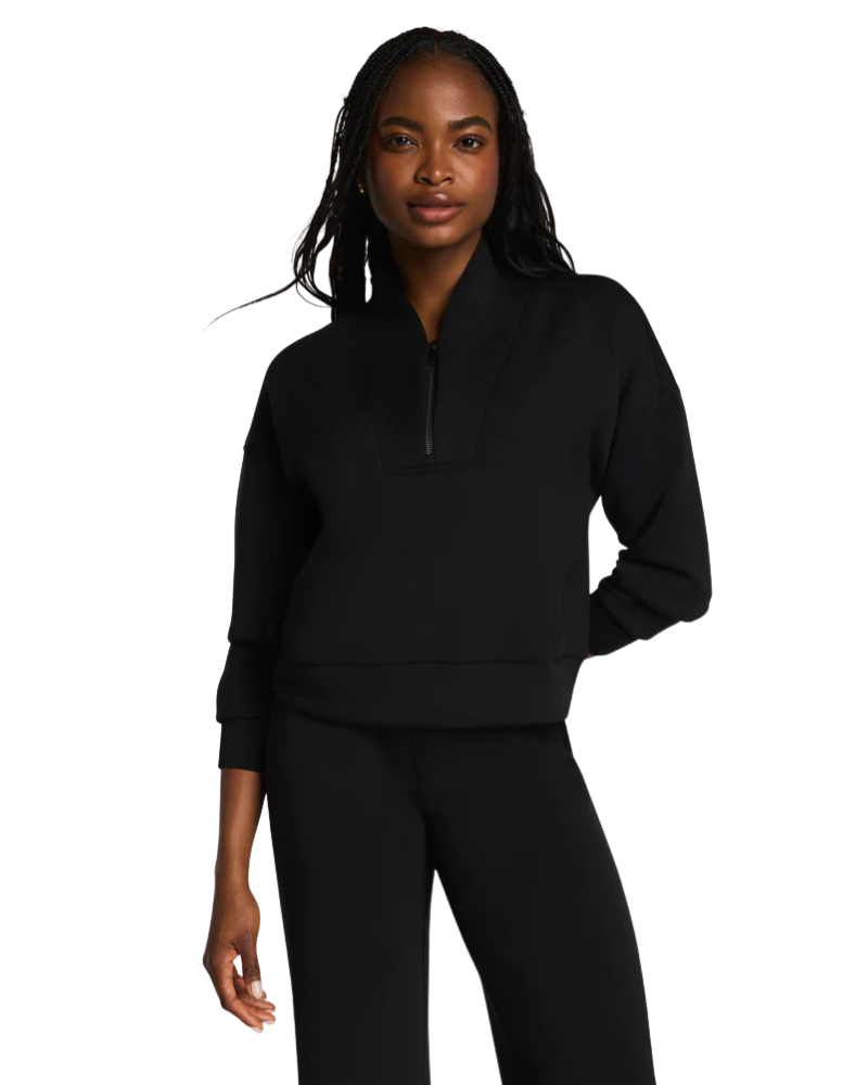 Spanx Very Black AirEssentials Shawl Collar Half Zip