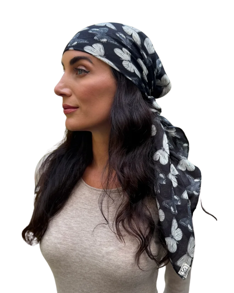 Scarf Bar Butterfly Noir Square Scarf with Invisible Grip