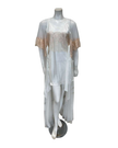 Madeleine Fig Sophia Peach Lace Charmeuse Chemise + Joan Long Robe Set