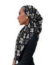 Scarf Bar Butterfly Noir Open Back Adjustable Pre-Tied Bandanna with Velvet Grip