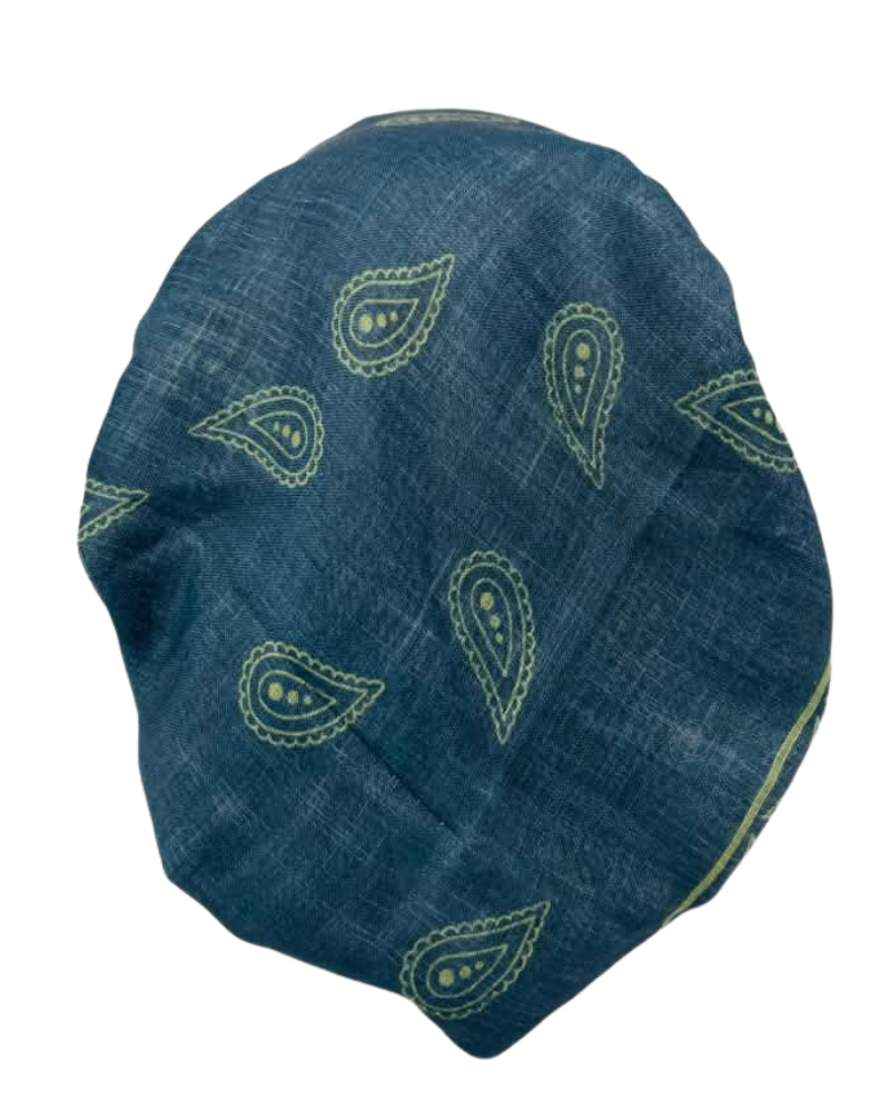 Revaz Black/Olive Paisley Adjustable Pre-Tied Bandanna with Velvet Grip