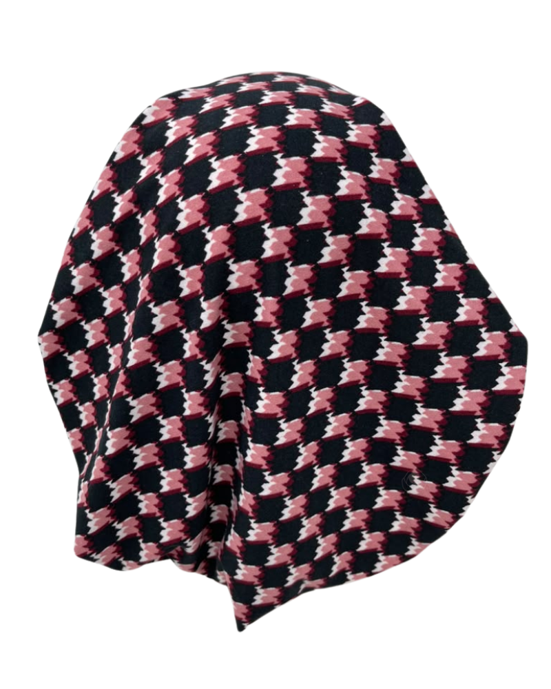 Triple Up Black/Mauve Unlined Pre-Tied Bandanna