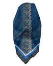 It's Younique Blue Geometrical Shimmer Pre-Tied Open Back Bandanna with Velvet Grip