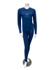 Angelice Dark Blue Royal Embroidery V Neck Modal Pajamas Set