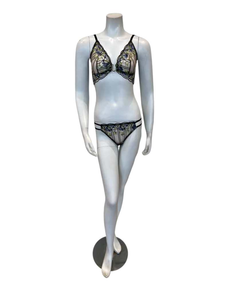 Cosabella  Black/Neon Viola Virna Bralette & Bikini Set