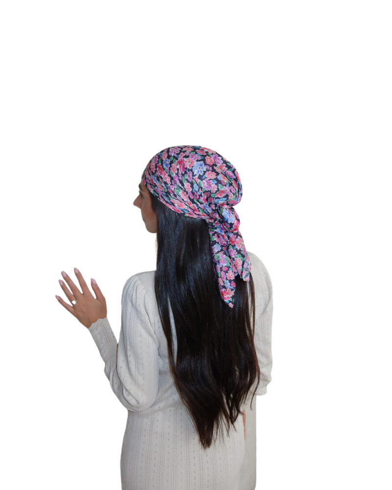 Scarf Bar Ditsy Noir Square Scarf with Invisible Grip Myselflingerie.com