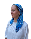Scarf Bar Inspired Blue Capri Square Scarf with Invisible Grip Myselflingerie.com