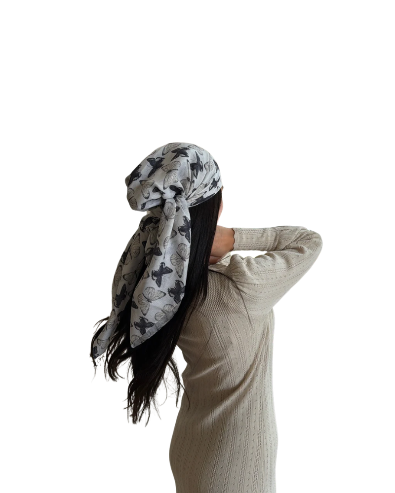 Scarf Bar Noir Monarch Square Scarf with Invisible Grip Myselflingerie.com