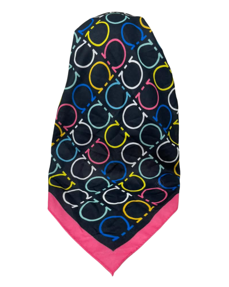 It's Younique Multicolor Ferragamo Inspired Pre-Tied Open Back Bandanna with Velvet Grip
