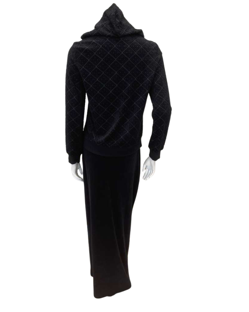 Seashells Black Textured Terry Hoodie & Solid Black Maxi Skirt Myselflingerie.com