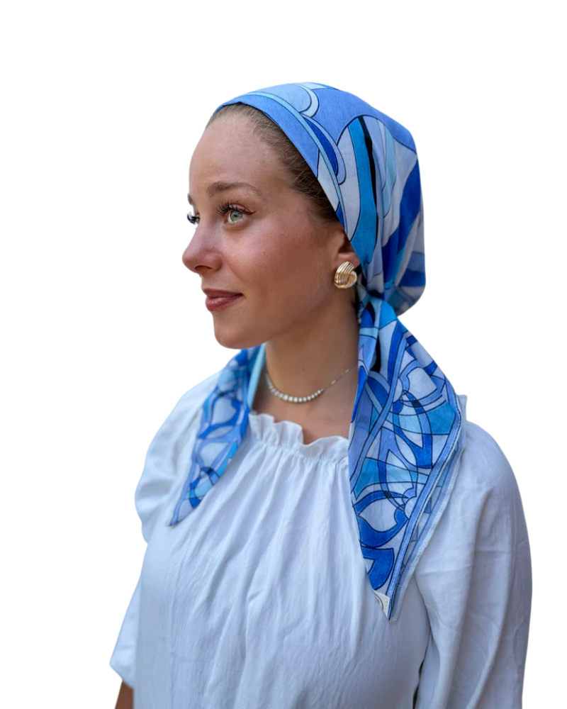 Scarf Bar Inspired Azure Motion Square Scarf with Invisible Grip Myselflingerie.com