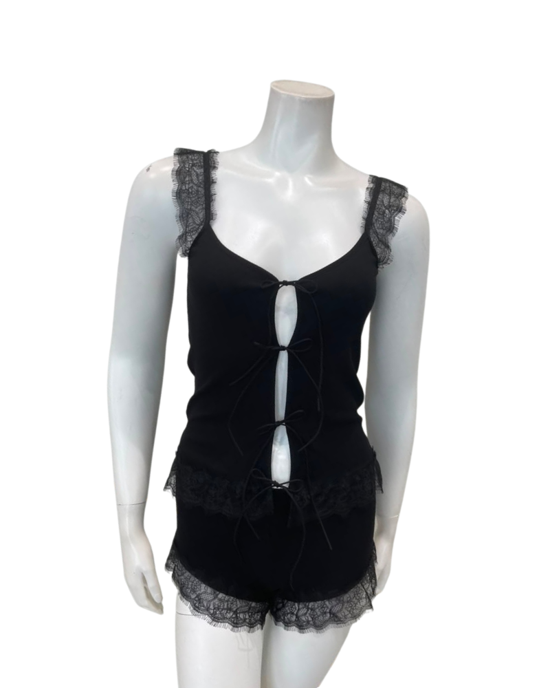 Oh! Zuza V15 Black Lace Cami & Shorts Set