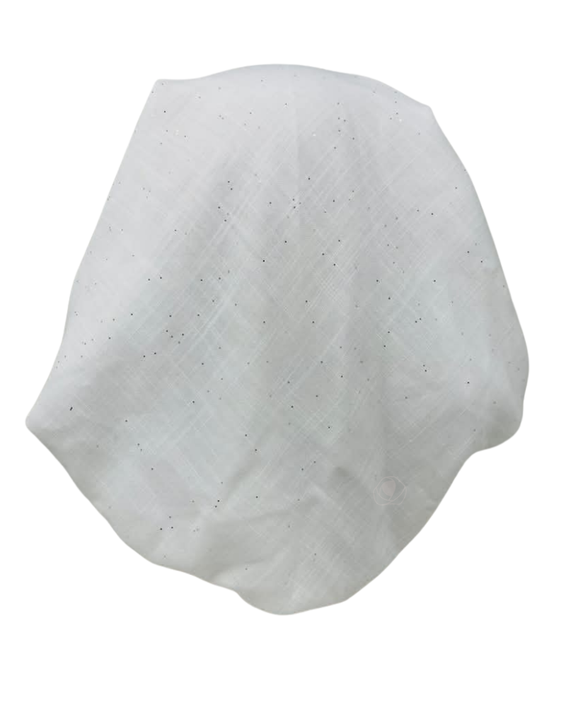 Cherie White/Gold Lined Adjustable Closed Back Pre-Tied Bandanna