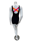 Flamingo Black/Orange/Coral Black Teen Criss Cross One Piece Bathing Suit