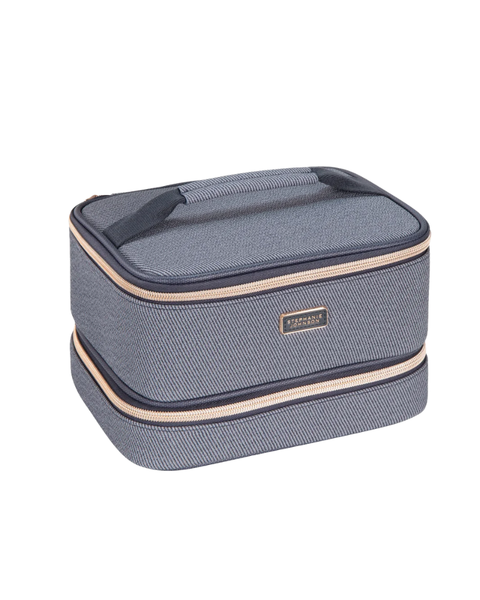 Stephanie Johnson JOD-DNM-JEN Jodhpur Denim Jenny Train Case Toiletry Bag