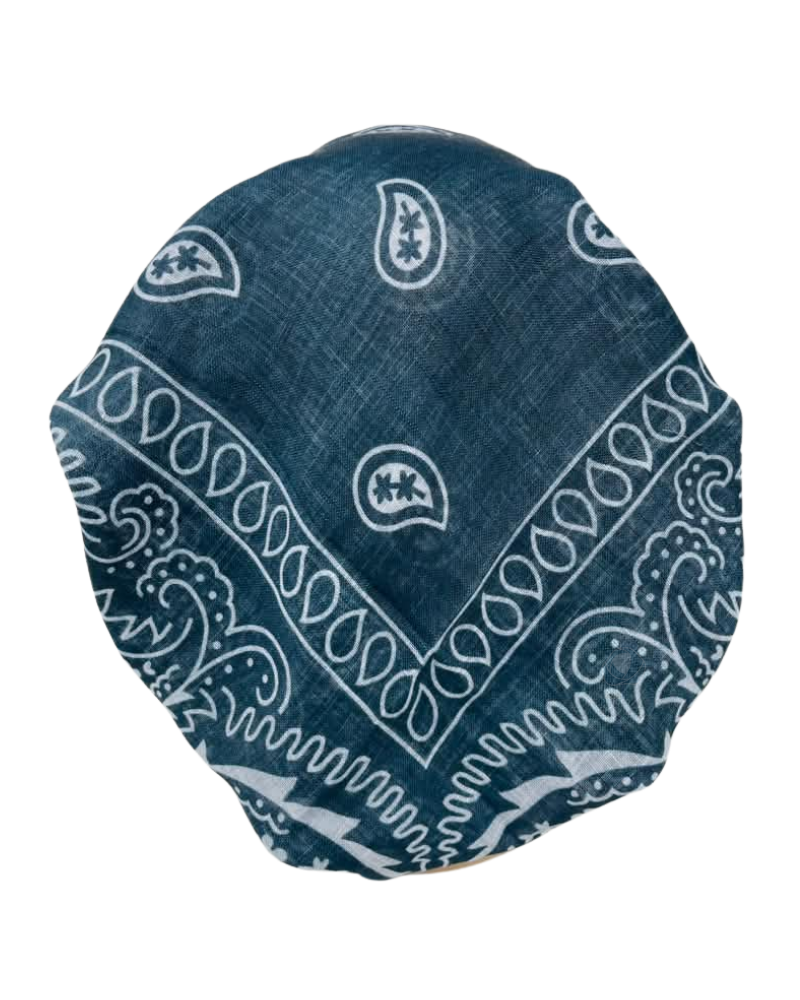 Revaz Black/Grey Paisley Adjustable Pre-Tied Bandanna with Velvet Grip
