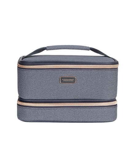 Stephanie Johnson Jodhpur Denim Jenny Train Case Toiletry Bag