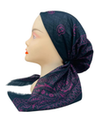 Revaz Black/Burgundy Bandana Print Adjustable Pre-Tied Bandanna with Velvet Grip