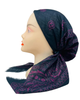 Revaz Black/Burgundy Bandana Print Adjustable Pre-Tied Bandanna with Velvet Grip
