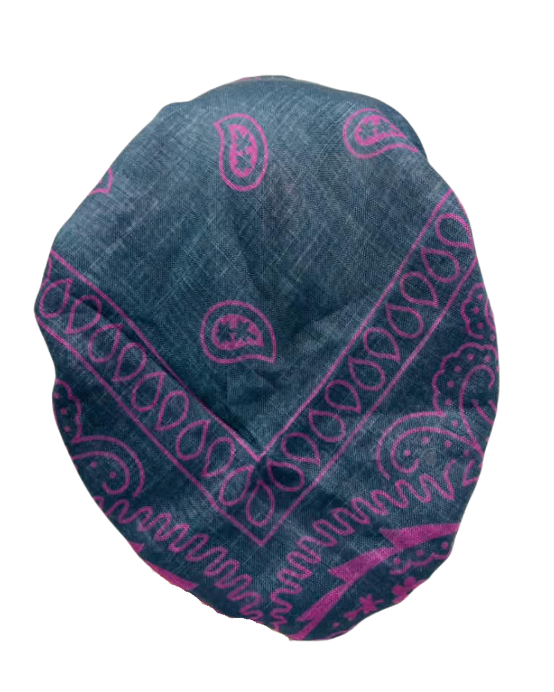 Revaz Black/Burgundy Bandana Print Adjustable Pre-Tied Bandanna with Velvet Grip