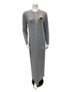 Angelice Grey Teddy with Striped Placket Button Down Modal Nightgown