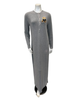 Angelice Grey Teddy with Striped Placket Button Down Modal Nightgown