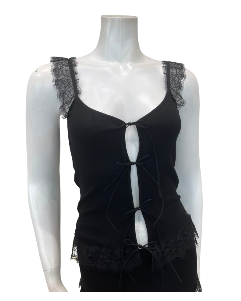 Oh! Zuza Black Lace Cami & Shorts Set