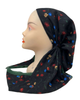 Cherie Floral Border Design Adjustable Closed Back Pre-Tied Bandanna