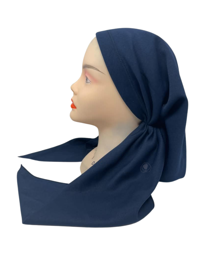It's Younique OB-FAV-NVY Solid Navy Favorite Fabric Pre-Tied Open Back Bandanna with Velvet Grip