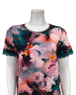 Oh! Zuza Deep Green Floral Short Sleeve Pull On Modal Nightshirt