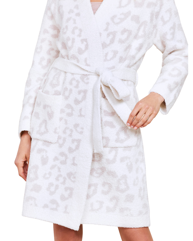 Barefoot Dreams BDWCC1550 Cream/Stone Barefoot in the Wild Knee Length Robe