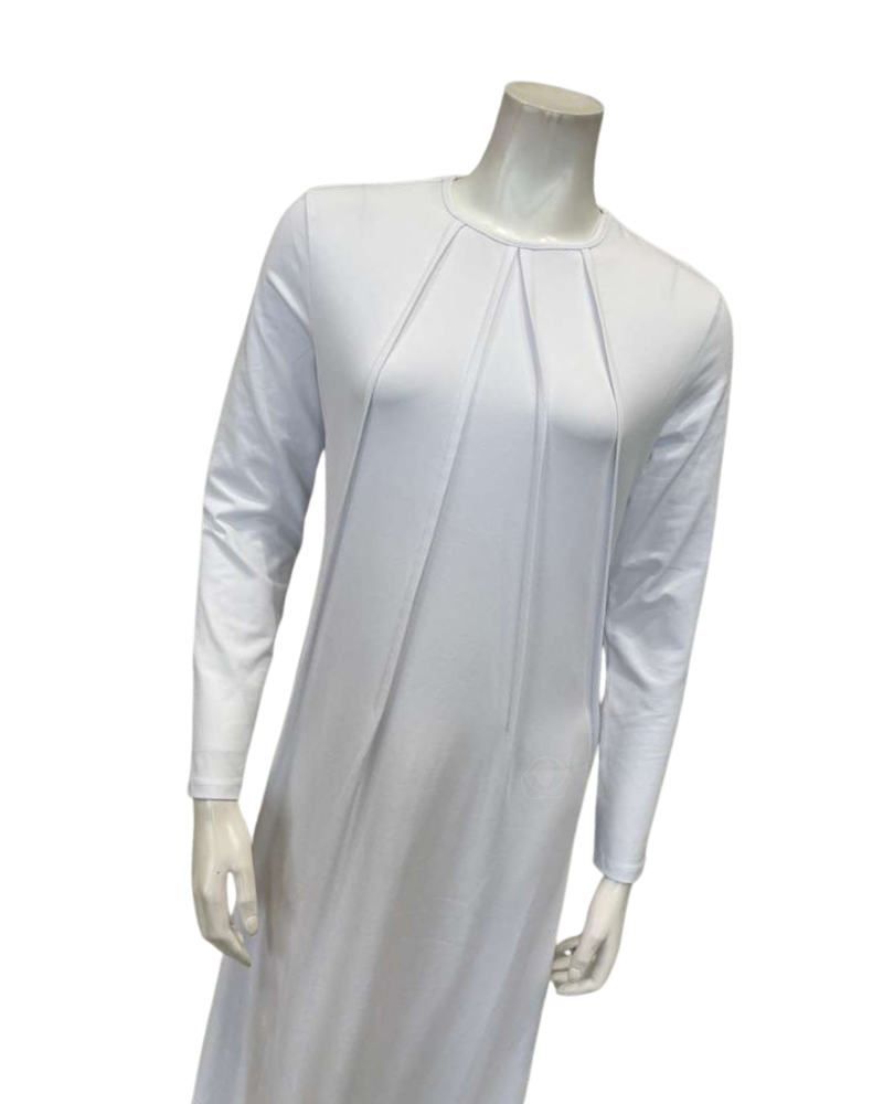 12961 White Tucks Cotton Pull On Nightgown