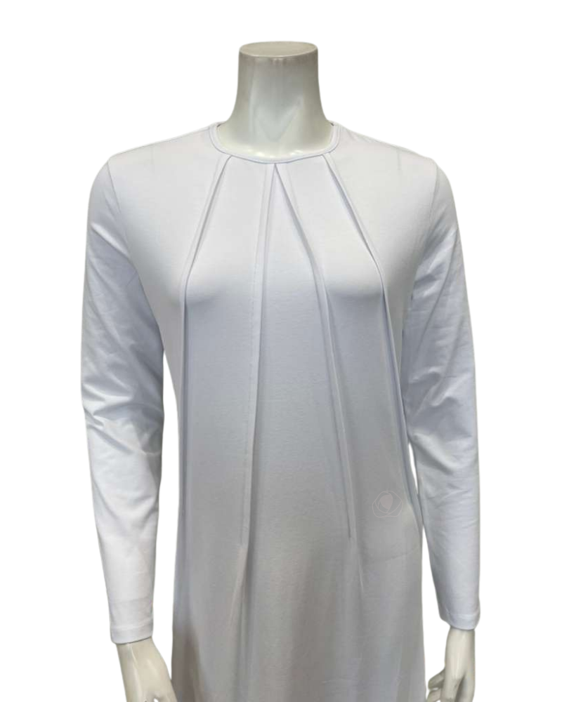 12961 White Tucks Cotton Pull On Nightgown