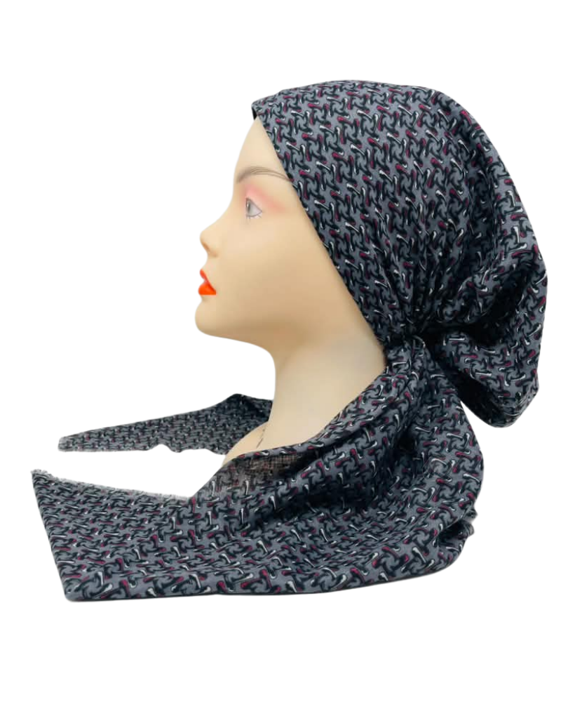 Revaz Chambray Mini Shapes Pre-Tied Bandanna with Velvet Grip