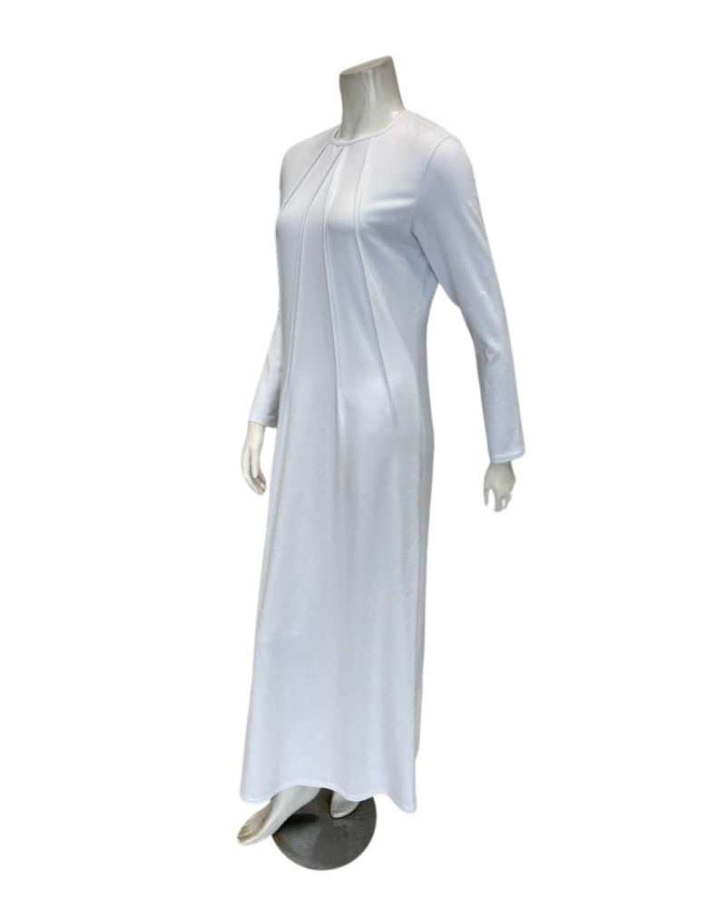 12961 White Tucks Cotton Pull On Nightgown