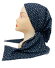 Revaz Navy Mini Shapes Pre-Tied Bandanna with Velvet Grip