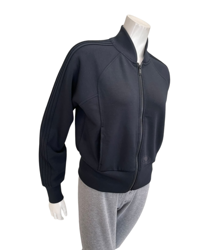 Spanx Very Black Pintuck Track Jacket