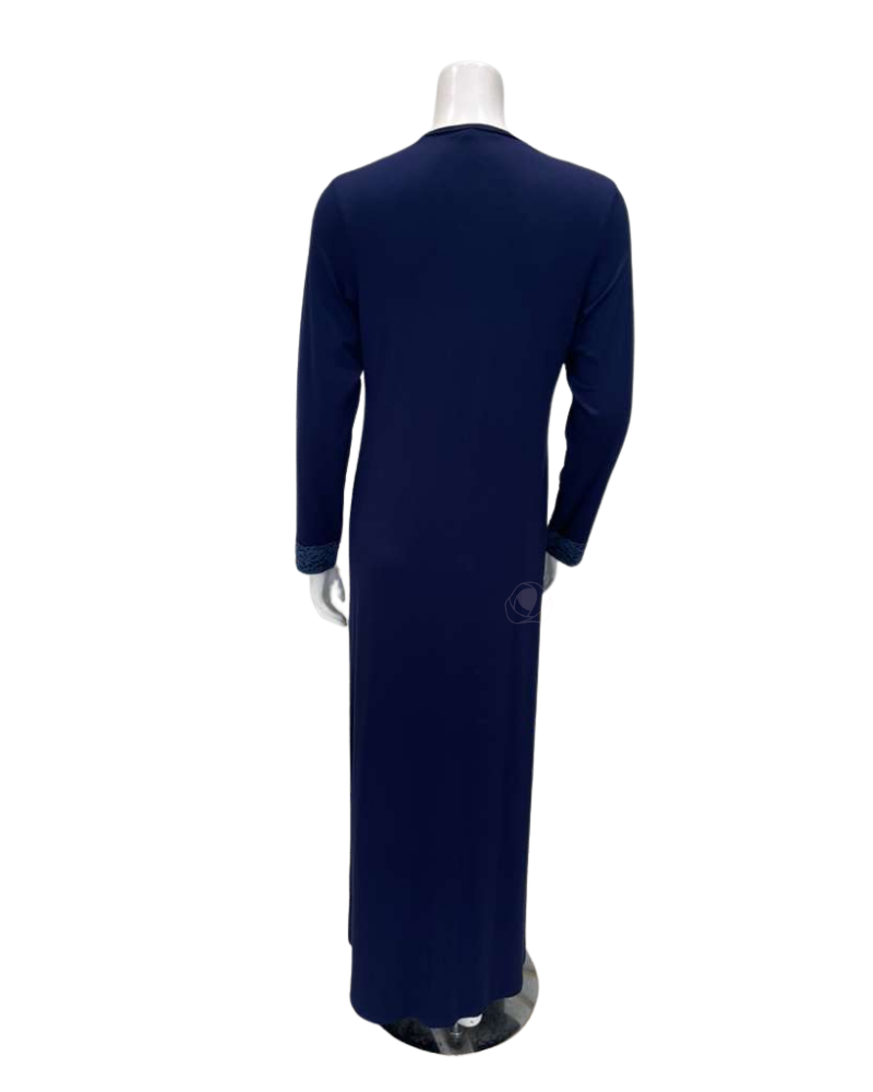 Pen-ky Navy Lace Neck Modal Pull On Nightgown