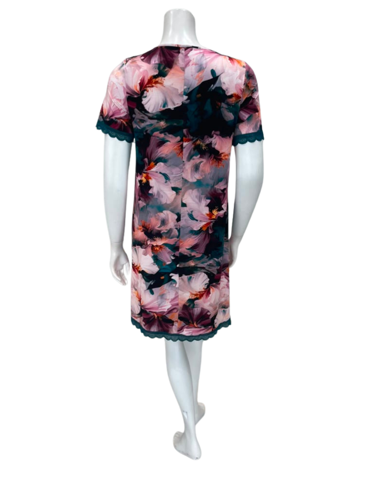 Oh! Zuza Deep Green Floral Short Sleeve Pull On Modal Nightshirt